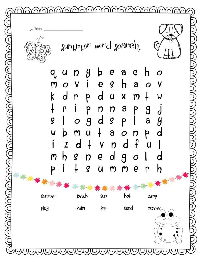 1St Grade Word Search