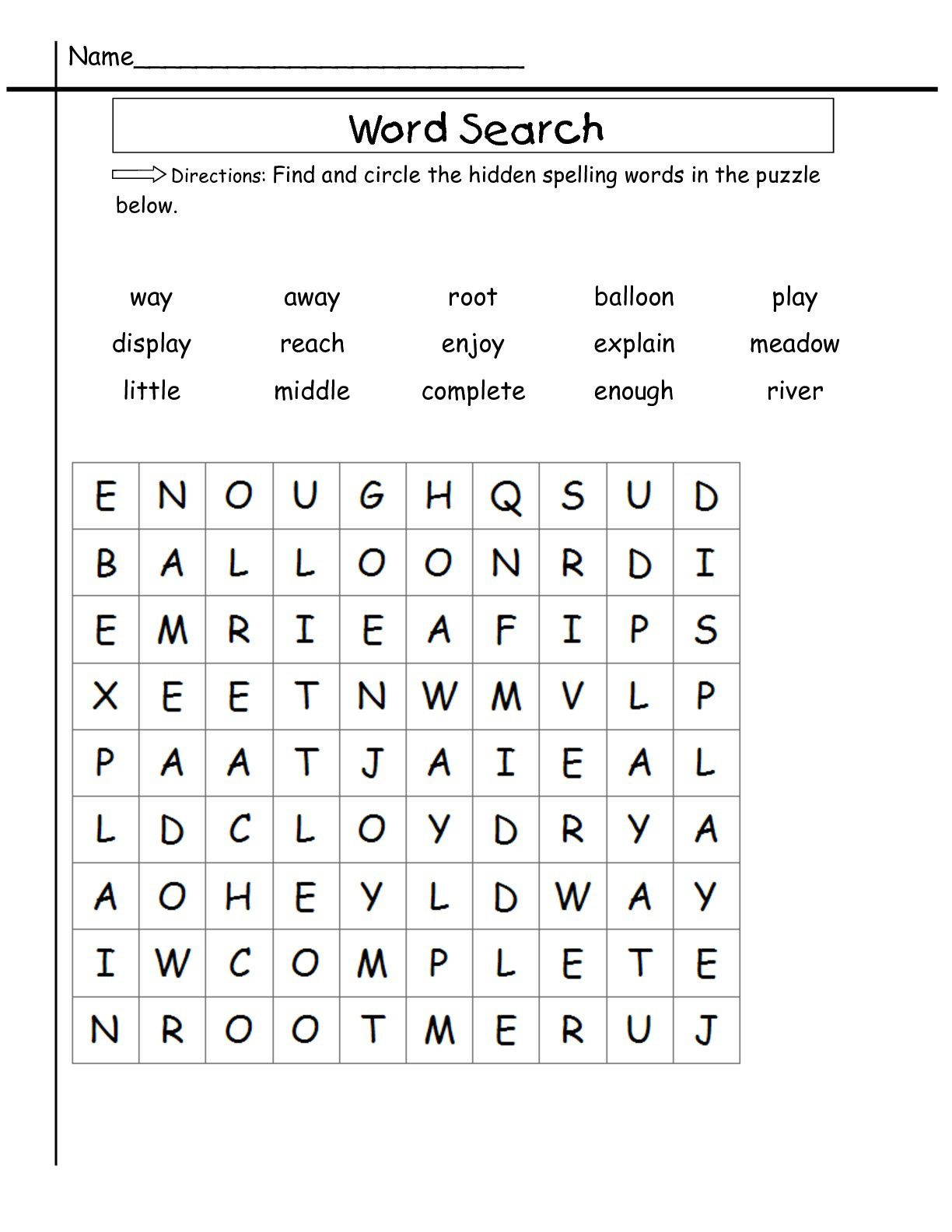 2Nd Grade Word Search | Sight Word Worksheets, 2Nd Grade