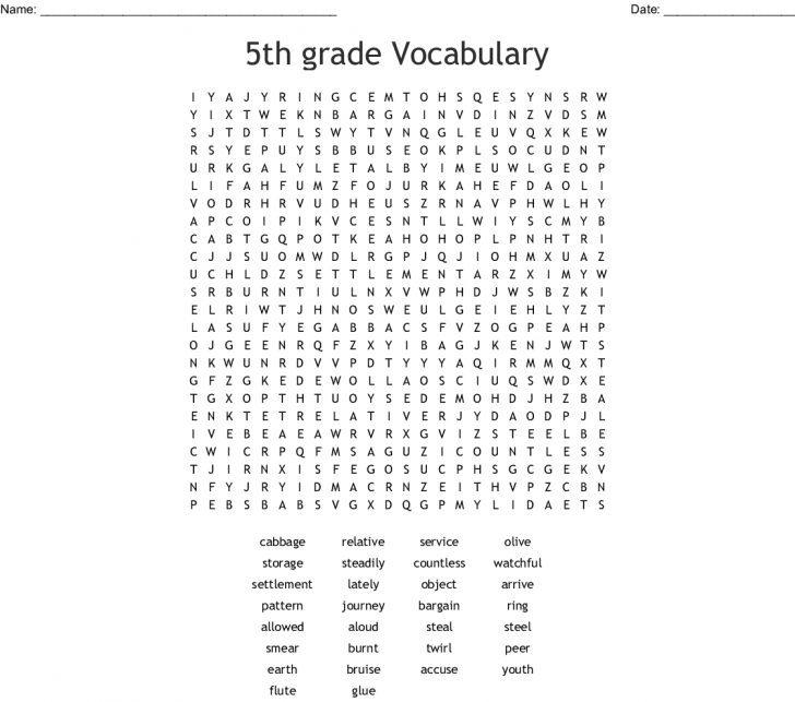 5Th Grade Vocabulary Word Search Wordmint Word Search Printable