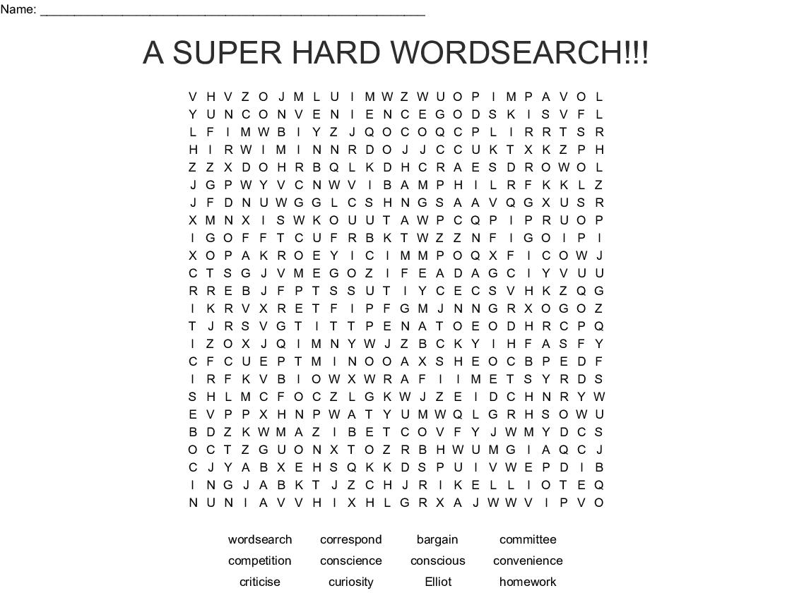 A Super Hard Wordsearch!!! - Wordmint