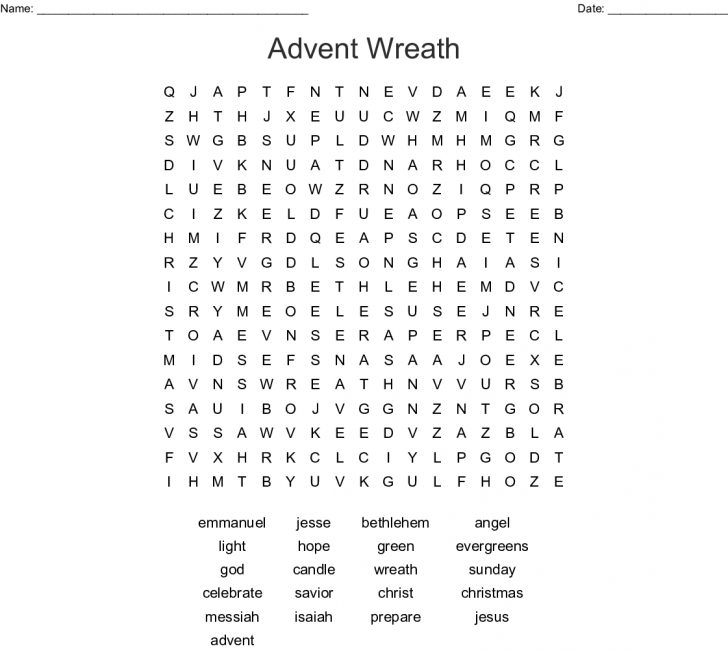 Printable Advent Word Search