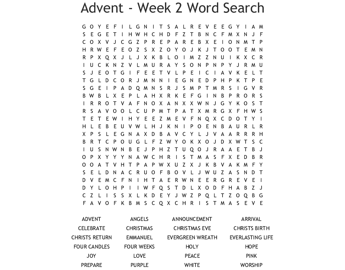 Free Printable Advent Word Search - The Artisan Life | Word Search ...