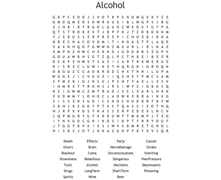 Alcohol Word Search - Wordmint - Word Search Printable