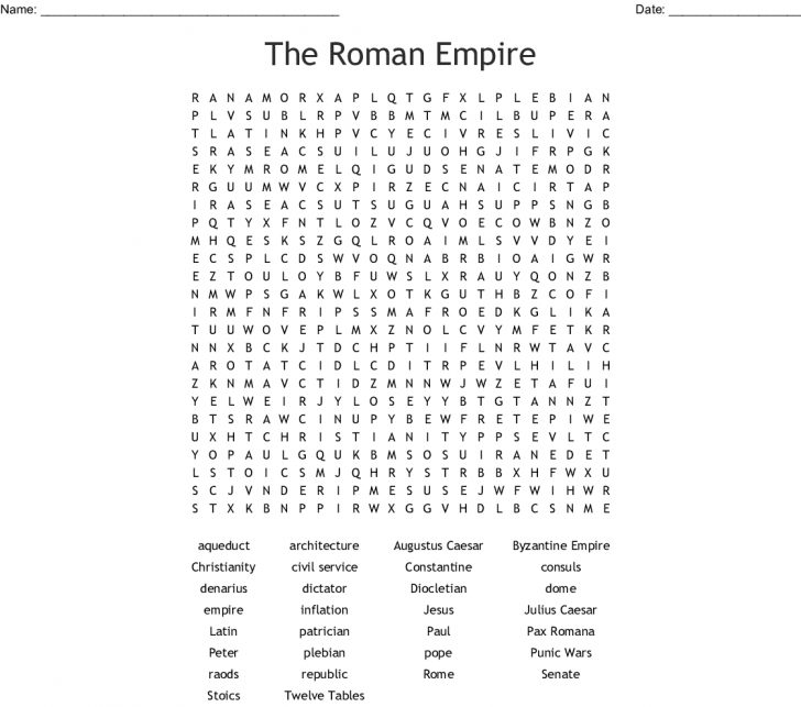 Ancient Rome Word Search Wordmint Word Search Printable