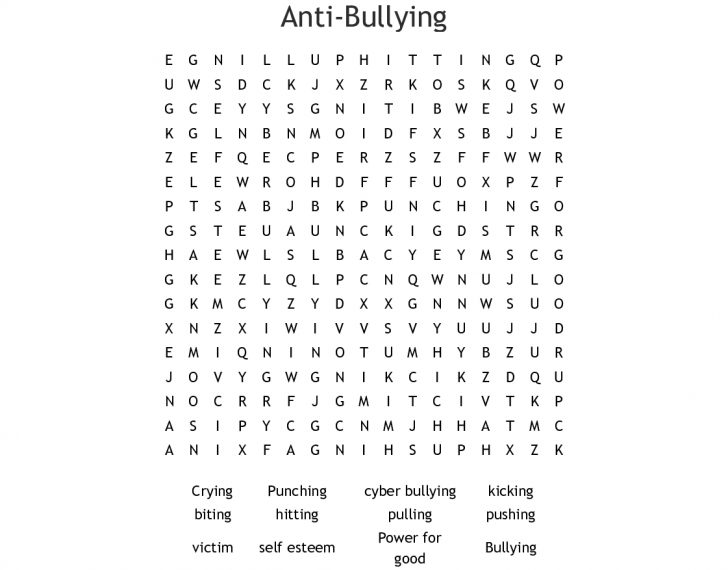 Bullying Word Search Printable