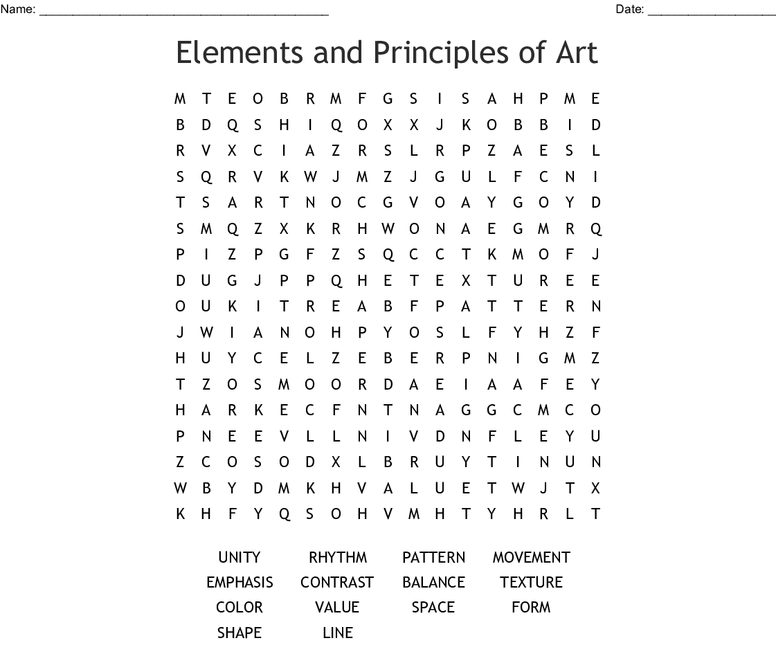 Art Crossword Worksheet | Printable Worksheets And