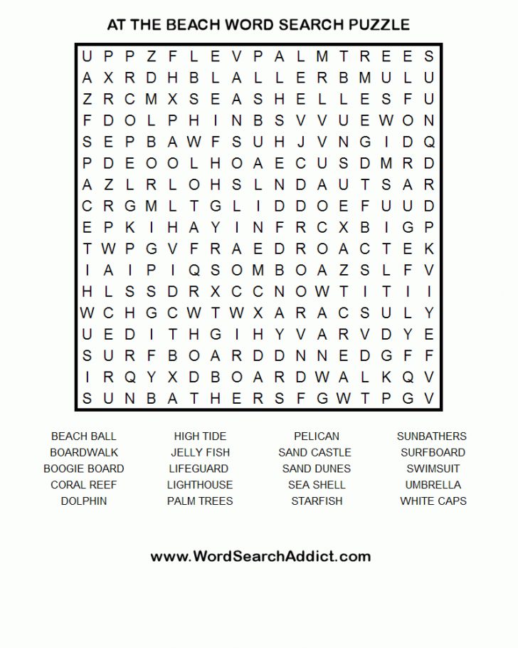 Printable Word Search Puzzles For Middle School