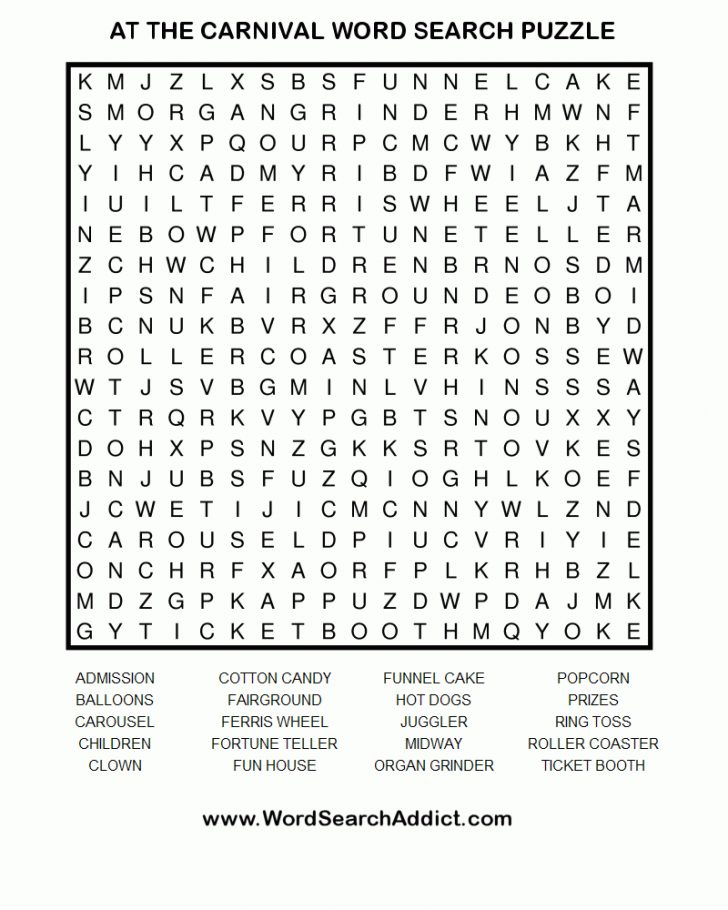 Printable Word Searches And Crossword Puzzles