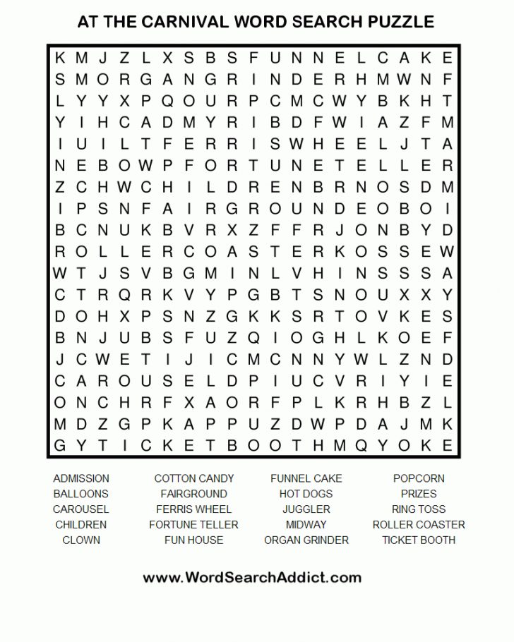 Printable Word Searches For Teens