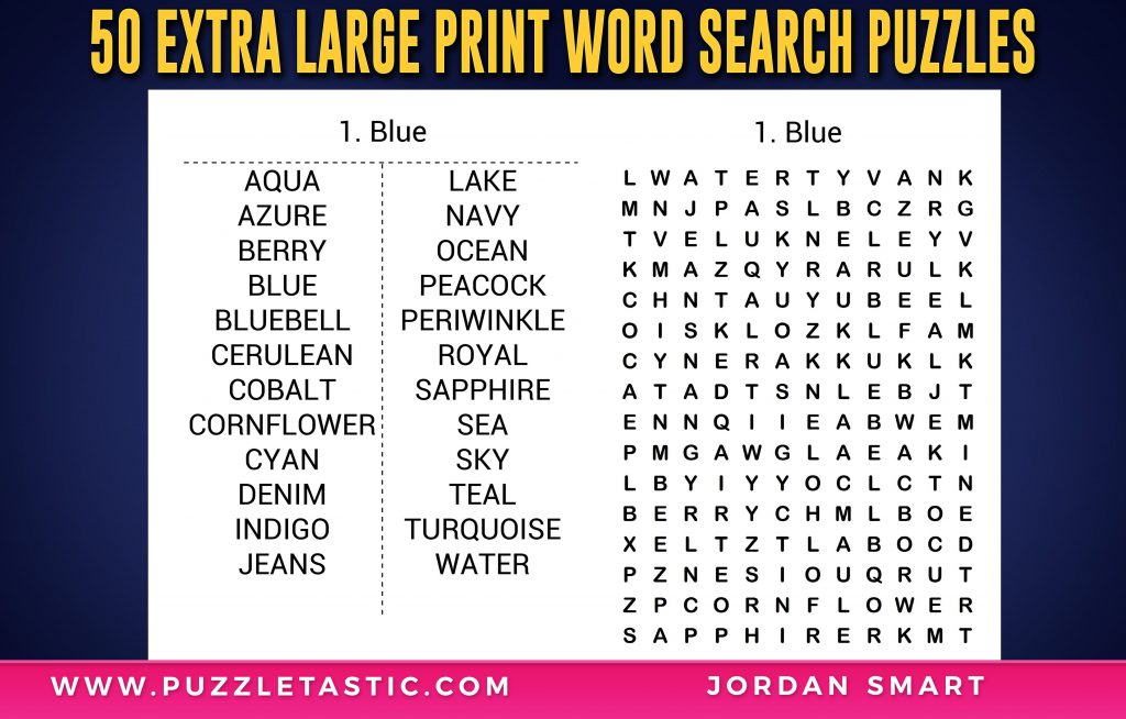 Extra Large Print Word Search Puzzles Printable Word Search Printable