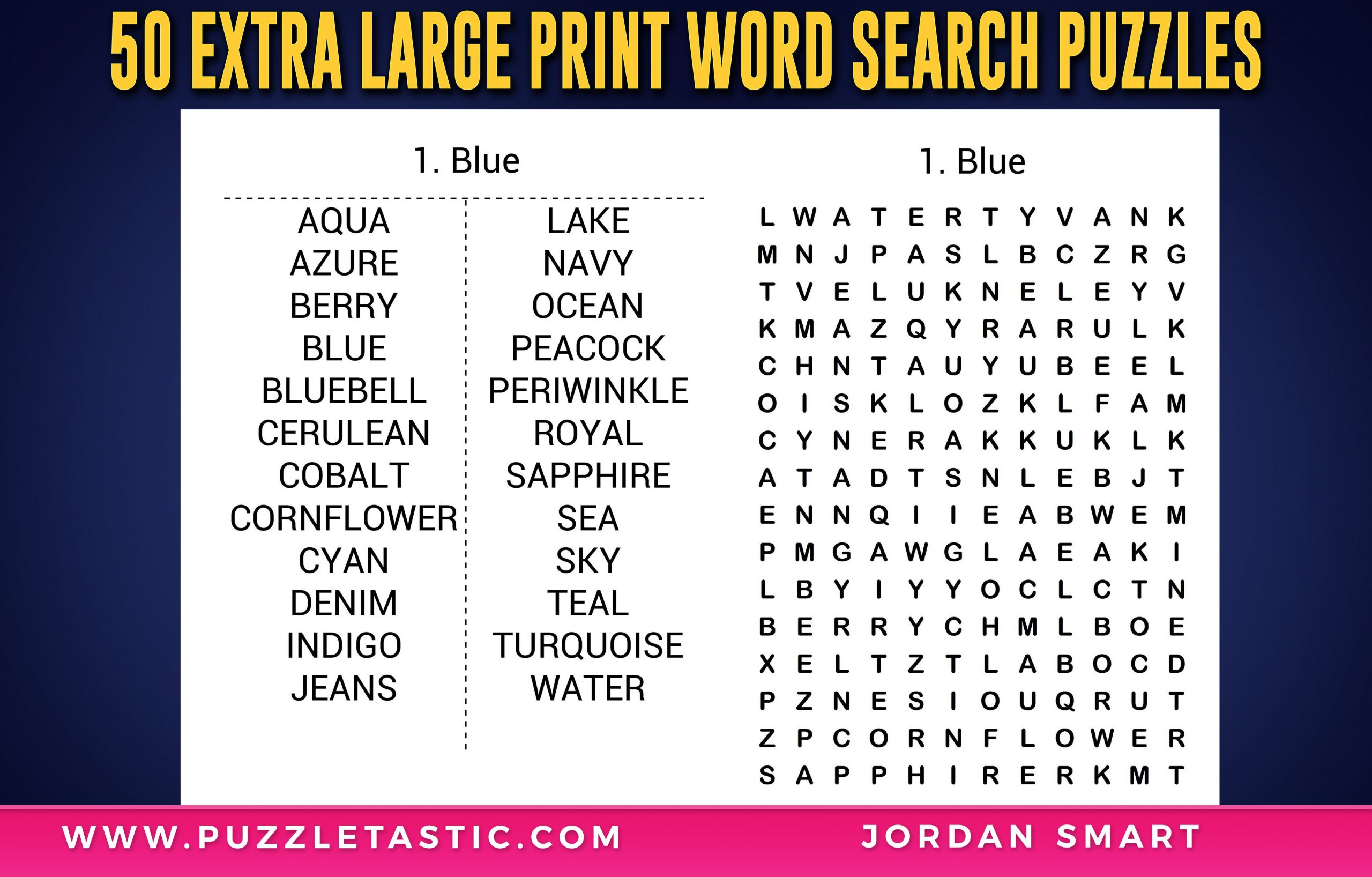 Awesome Word Search Puzzle From 50 Extra Large Print Word