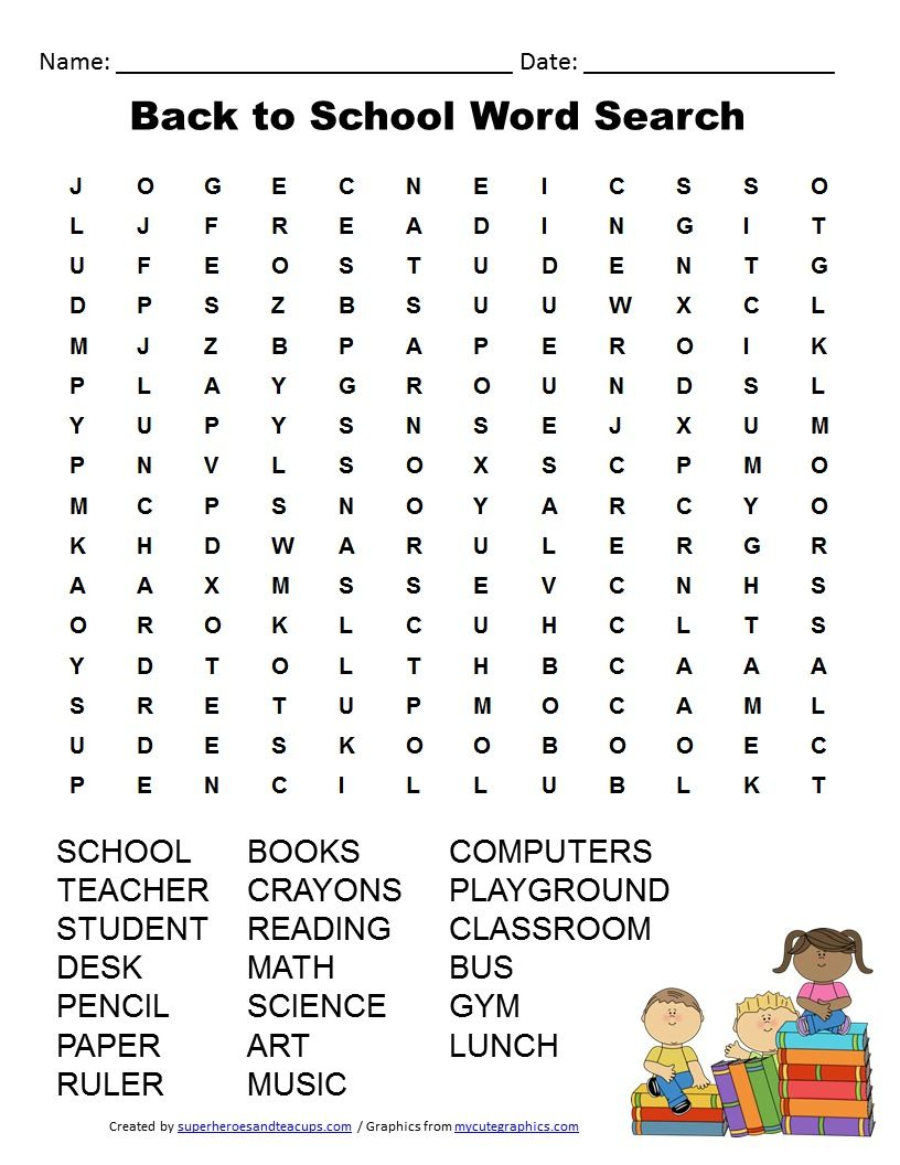 Back To School Word Search Free Printable | Back To School