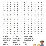 Back To School Word Search Free Printable | Back To School