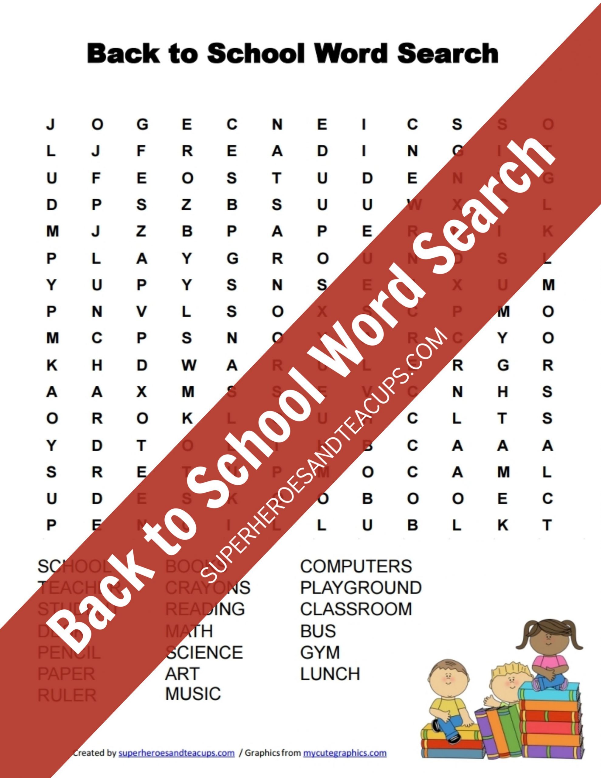 Back To School Word Search Free Printable | Superheroes And