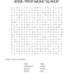 Basic Math Word Search. A Fun At The Bell Assignment For In
