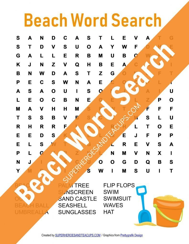 Beach Word Search Free Printable | Superheroes And Teacups