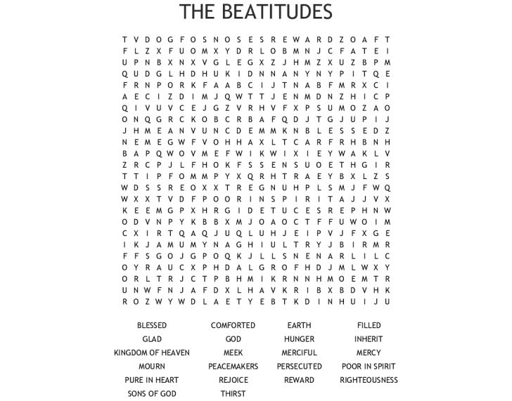 Beatitudes Word Search - Wordmint - Word Search Printable