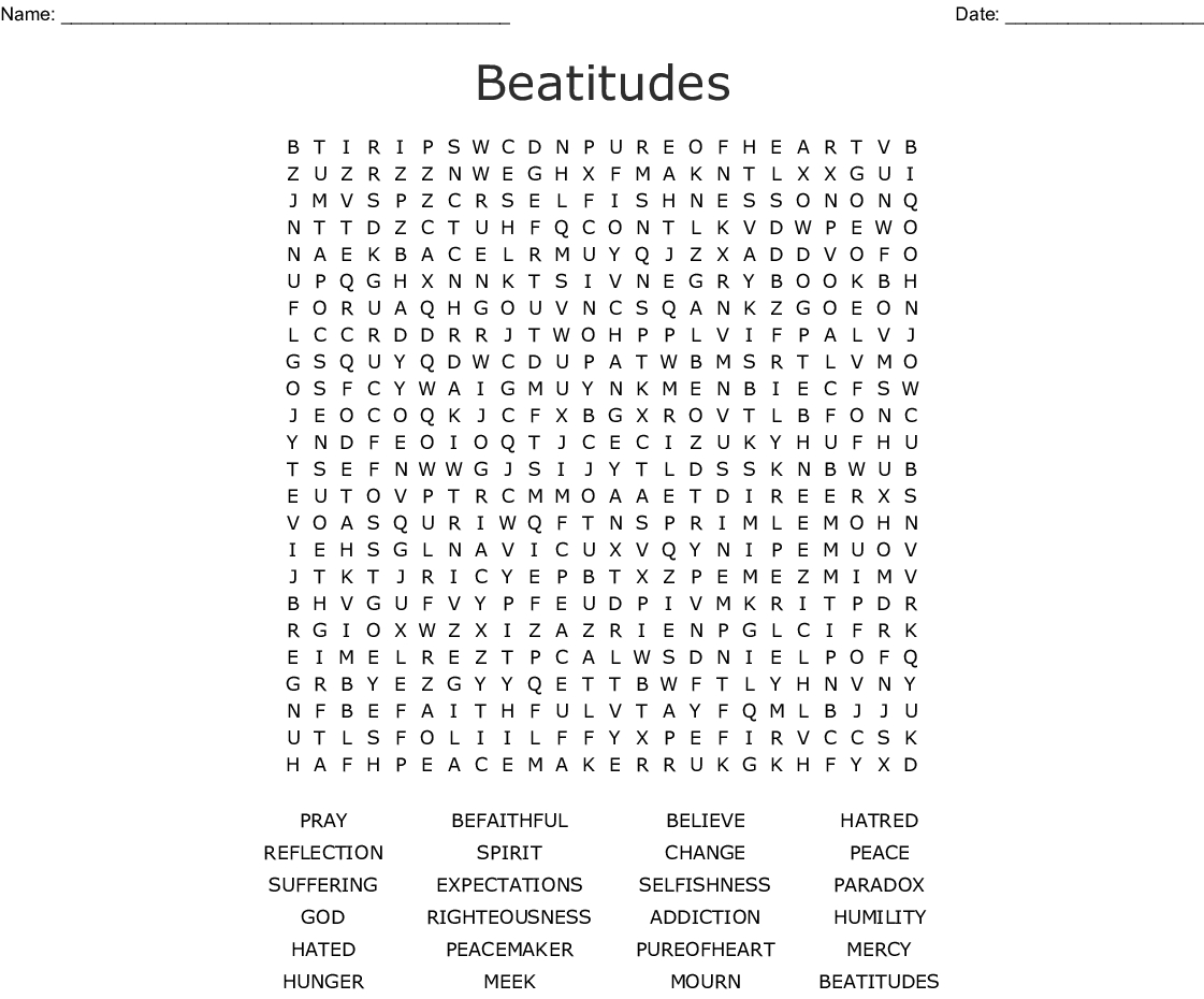 beatitudes word search wordmint word search printable