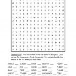 Body Parts Word Search Puzzle   English Esl Worksheets For