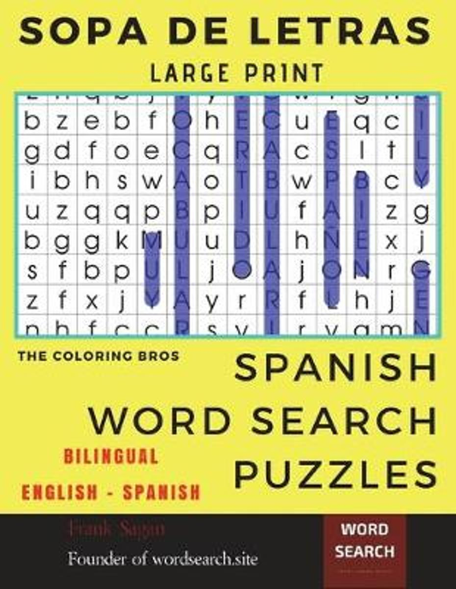 large print spanish word search printable word search