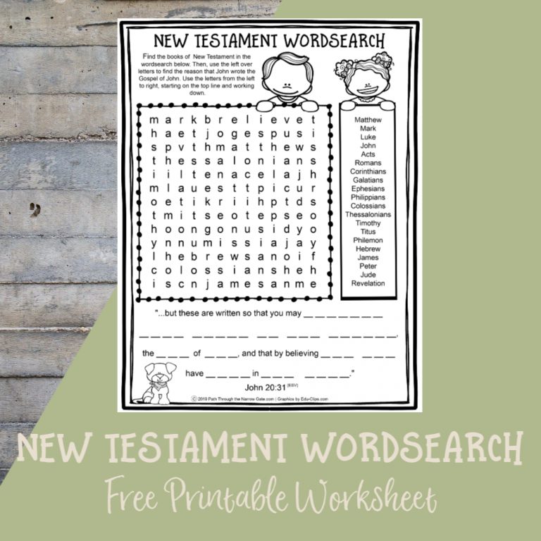 books of new testament wordsearch path through the narrow gate word