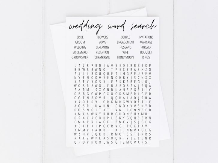 Printable Bridal Shower Word Search