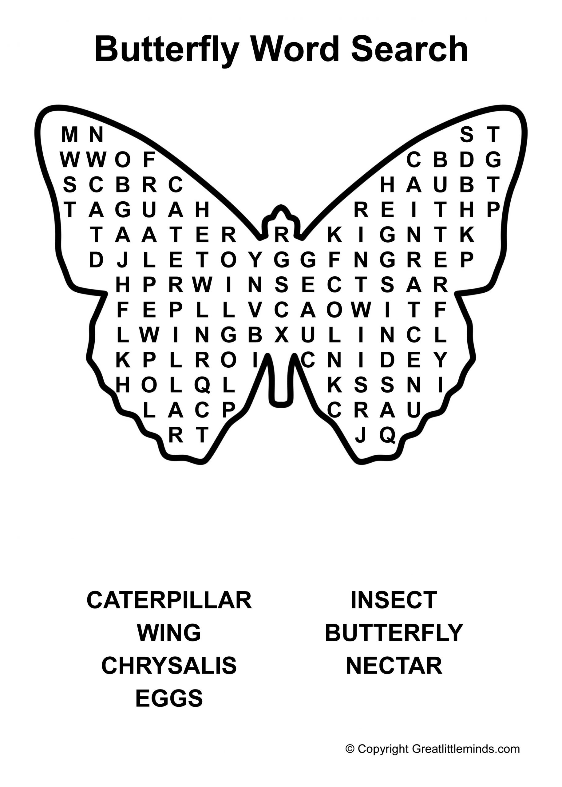 Monarch Butterfly Word Search For Kids | Woo! Jr. Kids - Word Search ...