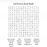 California Gold Rush Word Search   Wordmint