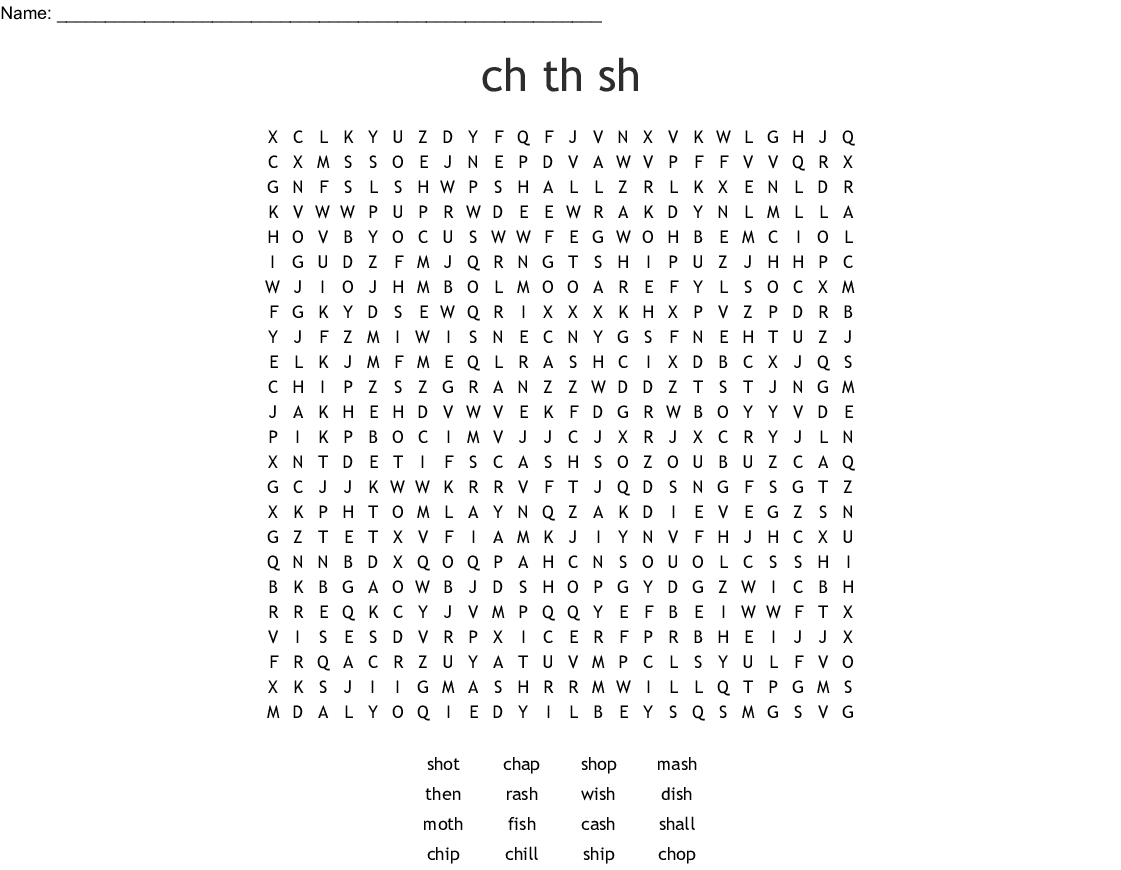 Ch Words Word Search - Wordmint