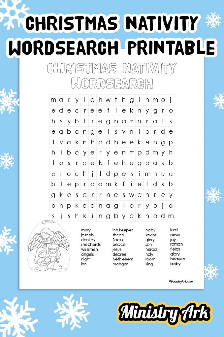 Christmas Nativity Wordsearch Printable Ministryark Word Search Printable