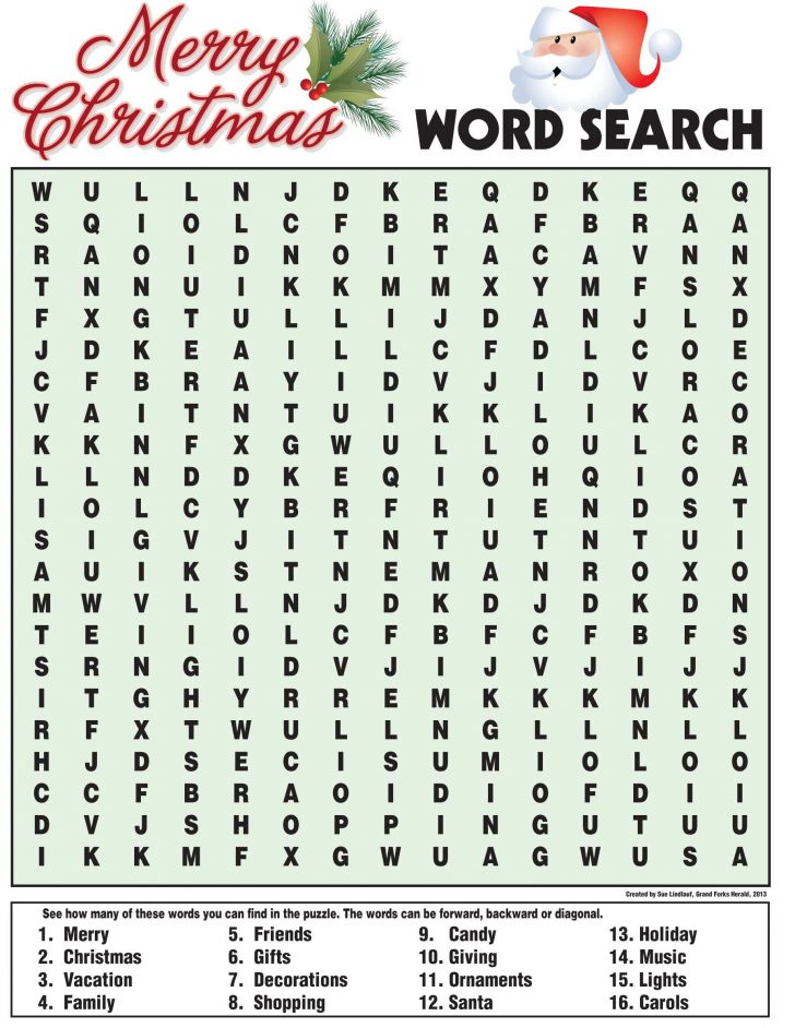 Christmas Carols Word Search Printables