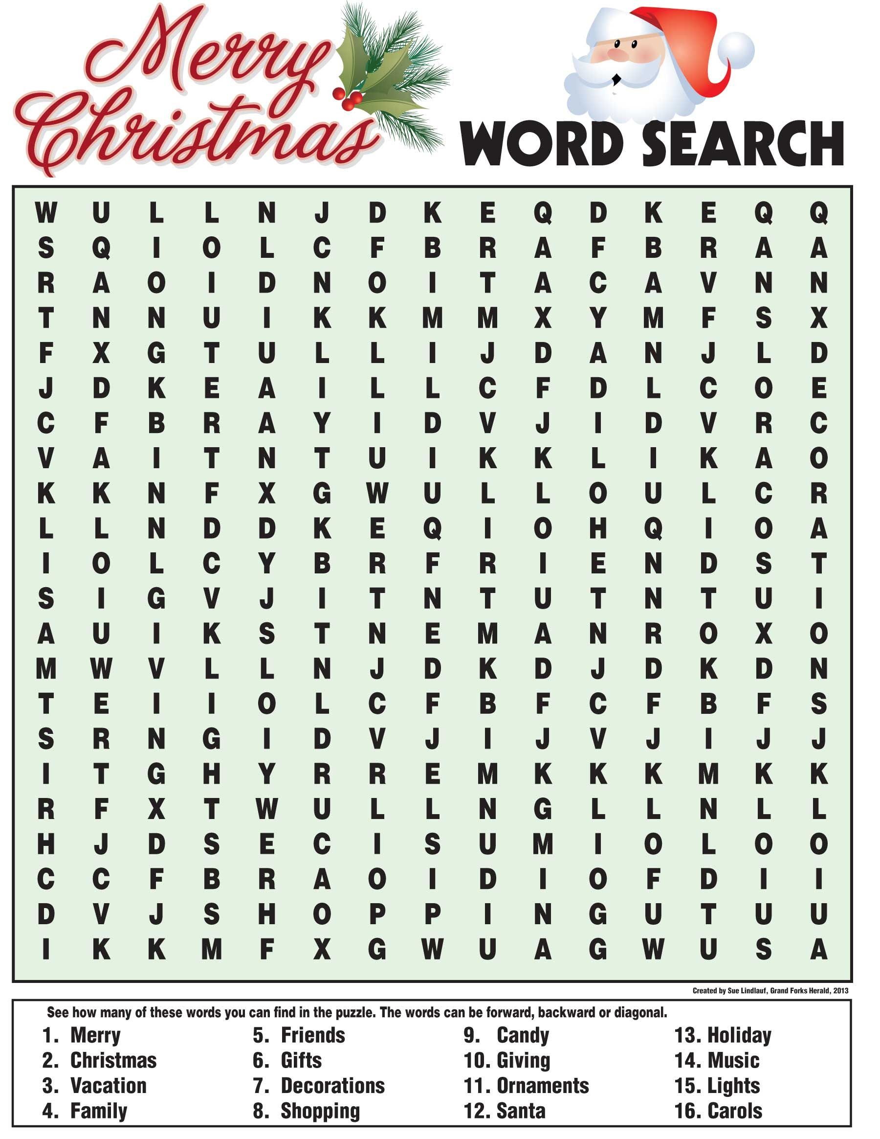 Christmas Word Search | Christmas Word Search