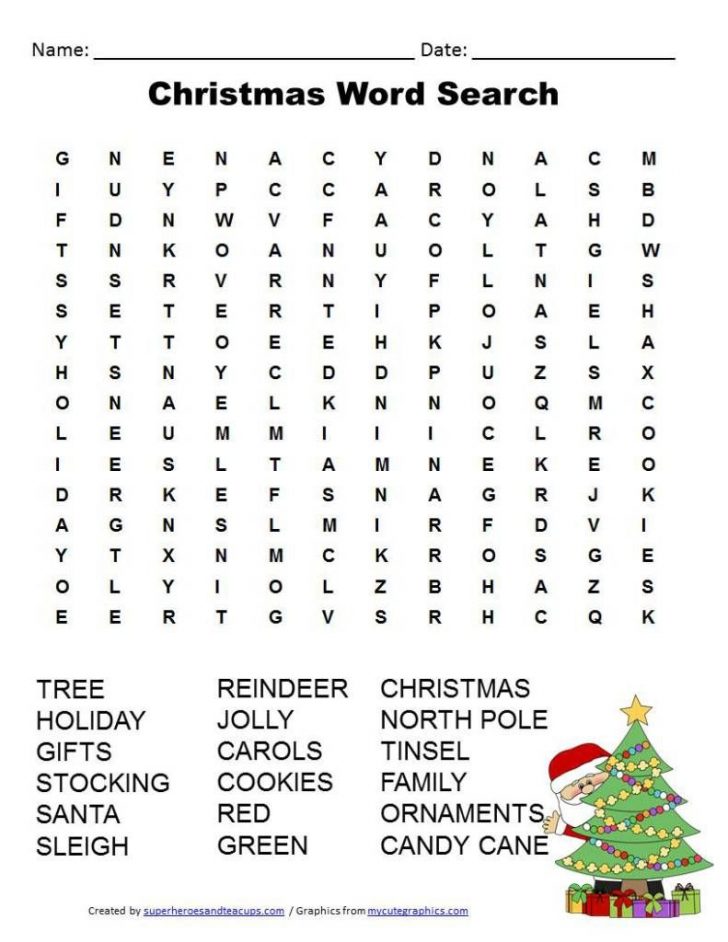 Free Printable Word Searches For Christmas