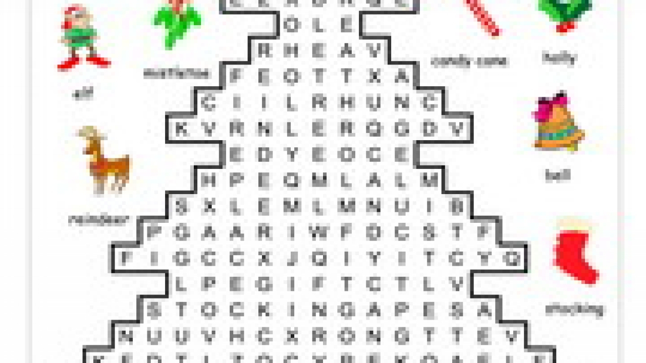 Christmas Word Search Puzzle Worksheet