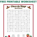Cinco De Mayo Word Search Free Printable For Kids