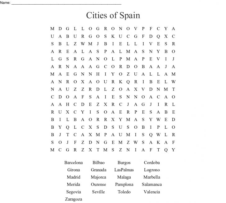 Word Search In Spanish Printable