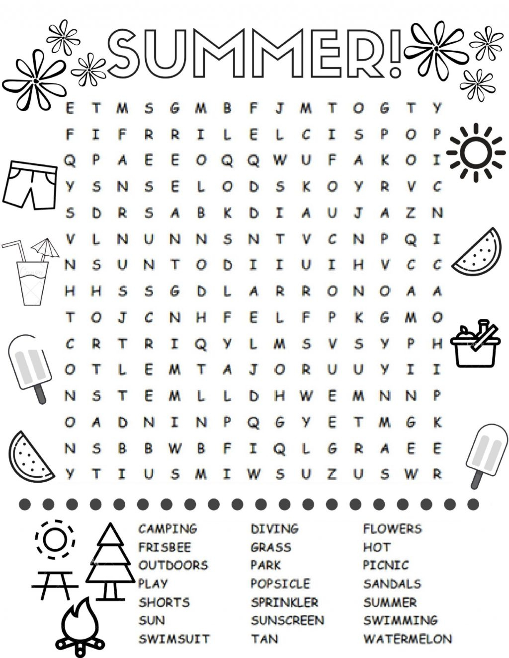 Large Print Easy Word Search Printable