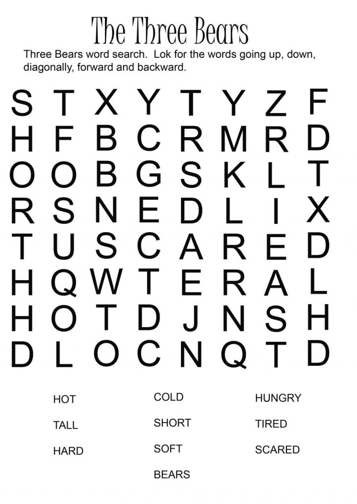 Easy Word Search Printable Large Print