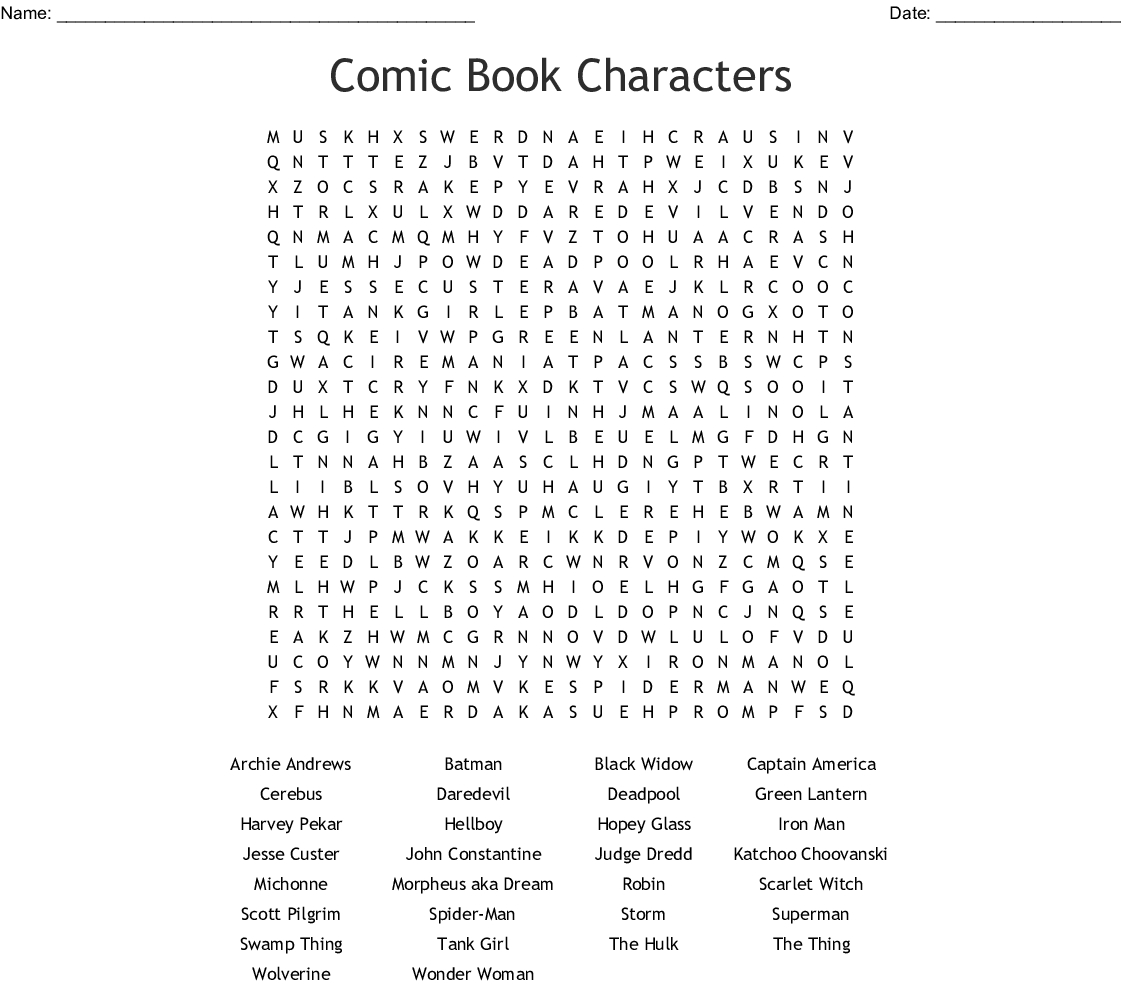 Bam! Pow! This Superhero Word Search Builds An Epic | Word Search Printable