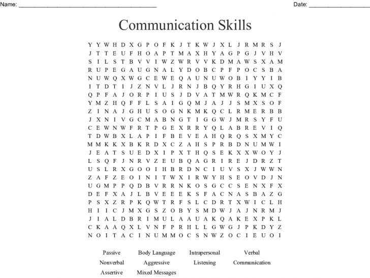 Communication Skills Word Search - Wordmint | Word Search Printable