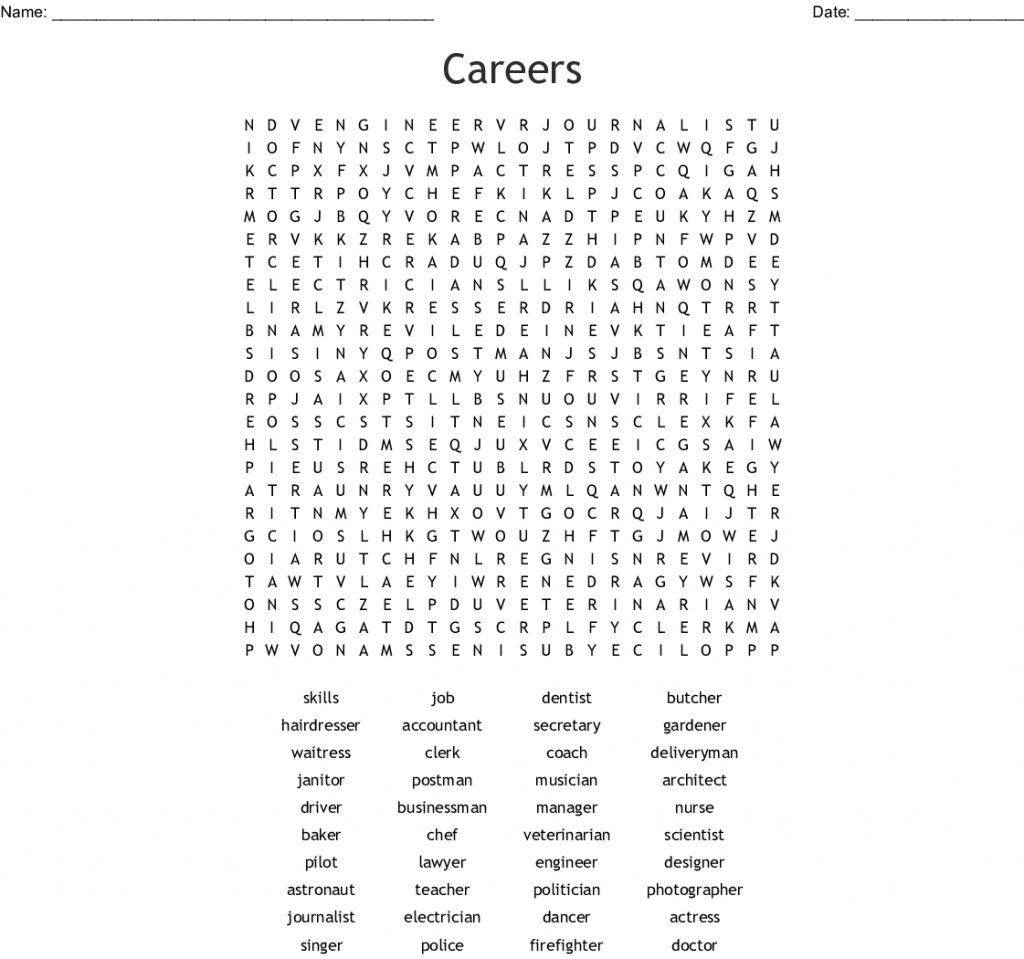 Community Helpers Word Search Wordmint Word Search Printable