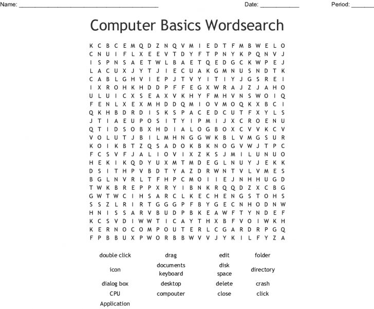Computer Word Search Printable