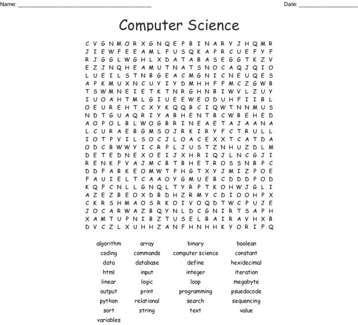 Computer Science Word Search - Wordmint | Word Search Printable