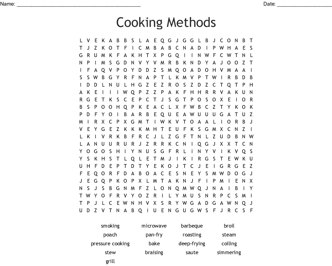 Cooking Word Search Printable Printable Word Searches