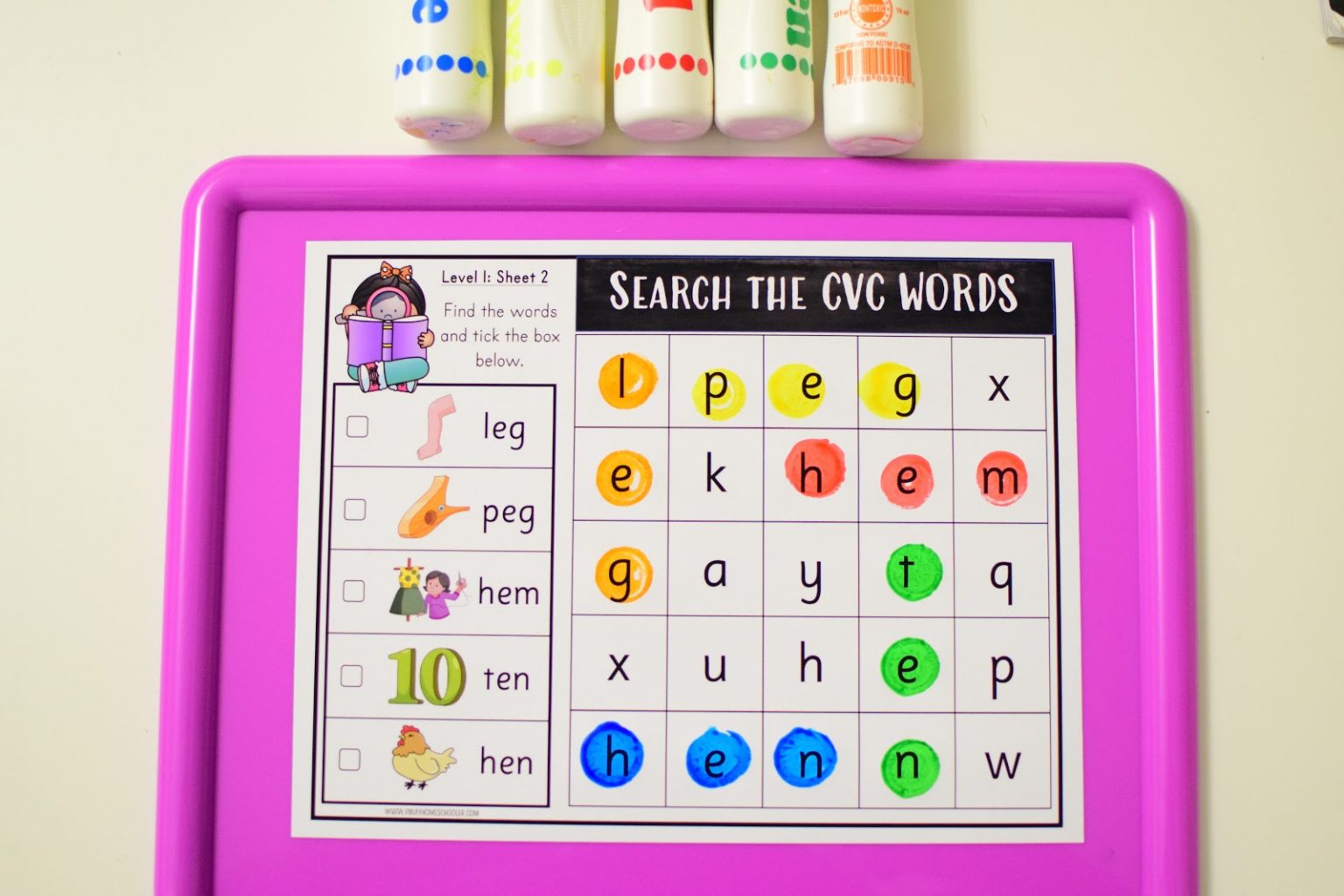 cvc word search for literacy plus free sampler the pinay word