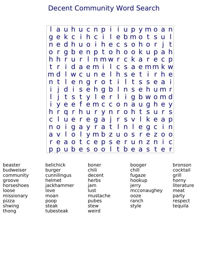 Community Word Search Printable