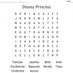 Disney Princess Word Search   Wordmint