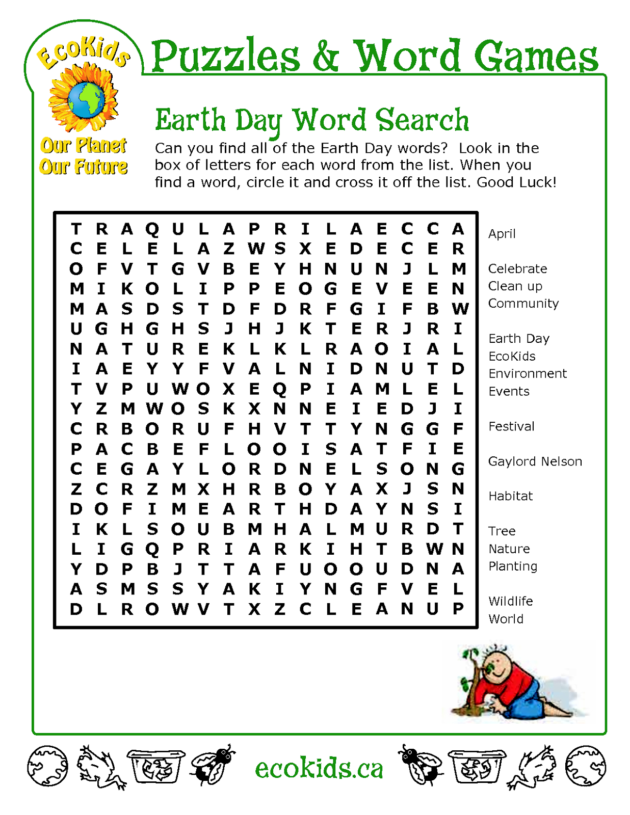 Earth Day Word Search Printable: Top 10 Earth Day Word