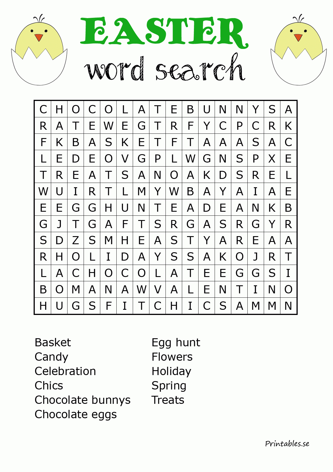 Easter Inspired Word Search 1 (Free Printable)