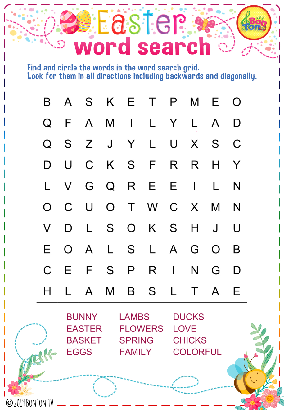 Easter Themed Preschool Printables - Free Worksheets, Word